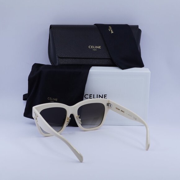 Celine CL40253F 25F TRIOMPHE Square Sunglasses - Cream/Brown Gradient - Picture 7 of 11